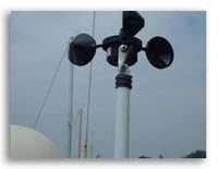 Wind sensor mounted on a boat