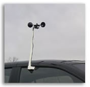 Storm Chaser Anemometer mounted on the window of a stormchaser vehicle