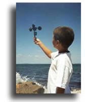 Greg testing an early prototype of the hand held anemometer.